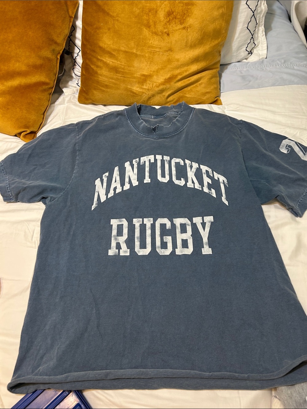 Nantucket Rugby Men's Short-Sleeve Graphic Tee - Blue size large